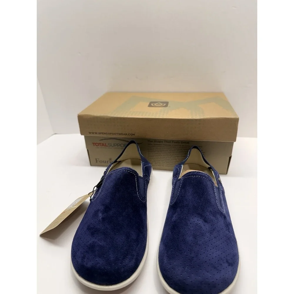 Spenco Total Support Siesta Convertible Blue Suede Slip-On Women's US 5.5 NWT - Picture 2 of 7